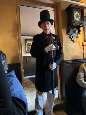 tour guide dressed as H.C. Anderson